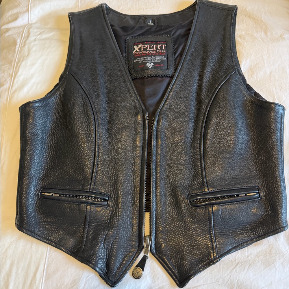 Harley-Davidson Black Leather Motorcycle Vest
